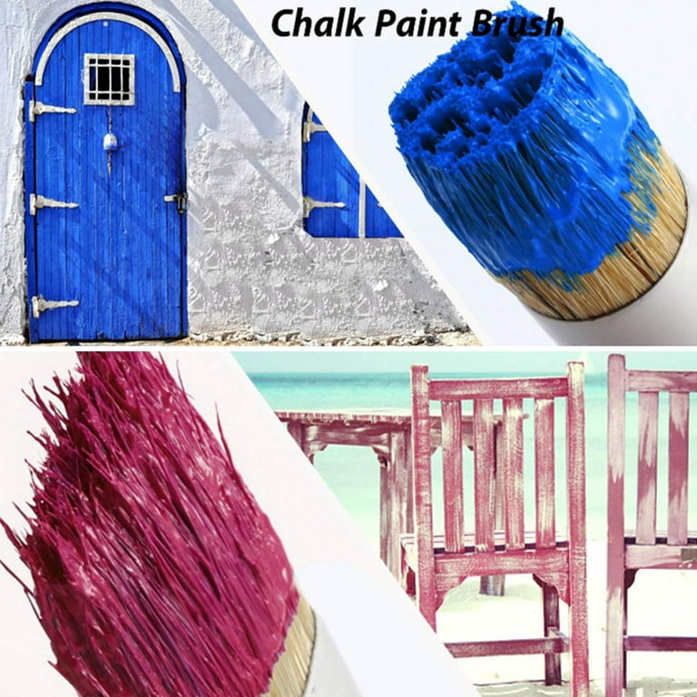 Fairnull 4Pcs Wax Paint Brush Soft Bristles Hand-held Simple Operation Chalk  Wax Paint Brush Furniture Set Home Supply 
