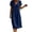 Navy #1, variant on YuXingFu Midi Dresses for Women Mid-Length Plus Size Womens Dress Short Sleeve Solid Color Casual Summer Yellow S
