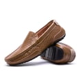 thumbnail image 5 of Spring Summer New Men's Casual Hollow Loafers Slip On Breathable Mesh Leather Flats Boat Shoes Driving Shoes Moccasins, 5 of 13