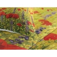 thumbnail image 3 of Ambesonne Flower Quilted Coverlet 3 Pcs, Field with Poppies Farm, King Size, Yellow Red Green, 3 of 4