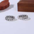 thumbnail image 2 of Par de pendientes de aro con bisagras Huggie de cadena tribal vintage de acero inoxidable unisex para hombres y mujeres JM, 2 of 5