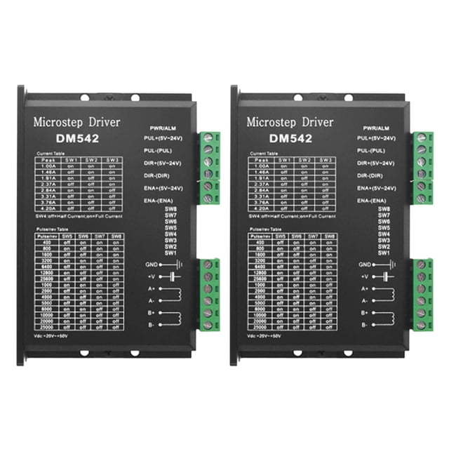 2X Controlador de Motor Paso Una Paso, Controlador de Motor Paso Una Paso DM542 Placa de Controlador Digital Dsp para Nema 17, Nema 23, Etc.