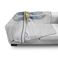 thumbnail image 3 of Dragonfly Soft Flannel Fleece Throw Blanket, Close-Up View of Mechanical Dragonfly with Multifaceted Eyes Gears Body Print, Cozy Plush for Indoor and Outdoor Use, 50" x 60", Yellow Blue, by Ambesonne, 3 of 6