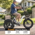 thumbnail image 2 of YareYi 3 Wheel Electric Bike for Adults, 500W Rated Foldable Electric Tricycle with Baskets, 18" Fat Tire E Trike with 48V 13Ah Battery, Up to 55 Mile, UL 2849 Certified, White, 2 of 8