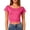 Hot Pink #36, variant on Womens Basic Open Back T Shirts Crew Neck Short Sleeve Loose Fit Casual Trendy Summer Fashion Tees White M