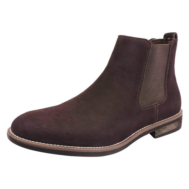 Botas Chelsea de Cuero Gamuza para Hombre Bruno Marc Talla 12 Marrón Oscuro