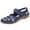 34#Blue, variant on Women's Summer Casual Closed Toe Leather Sandals,Comfortable Soft Sole Ankle Strap Mary Jane Orthopedic Beach Shoes