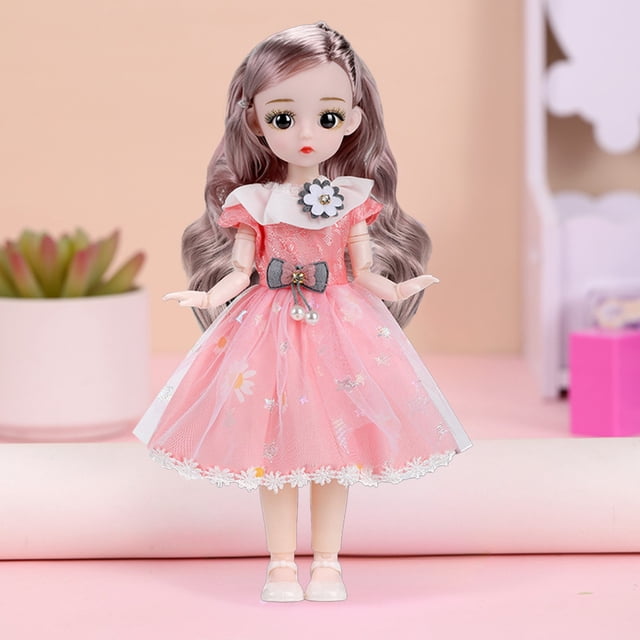 Puntoco Caja de regalo para muñecas de 12 pulgadas y 30 cm, regalo para la casa de juegos de los niños, juguetes para niñas, falda linda, cabello largo, ojos grandes, hermosa muñeca, regalo de cum