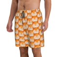 thumbnail image 2 of KLL Cute Fox Faces Pattern Men's Casual Summer Beach Shorts Hawaiian Shorts with Pockets-X-Large, 2 of 5