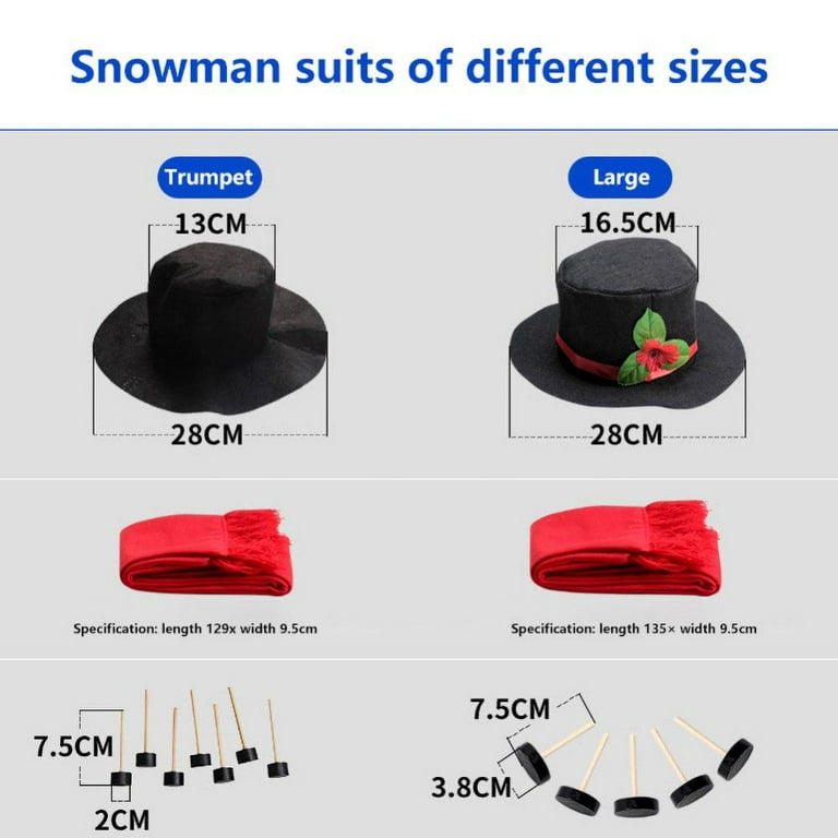 16Pcs Snowman Kit First Snowman Decorating Kit Winter Outdoor Fun Toys for  Kids 