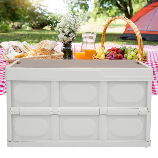 30L Outdoor Multifunctional Box, Portable Storage Box Thicken Removable with Wooden Panel - Strong Load Bearing, Waterproof, Stable Placement, Easy to Carry for Outdoor