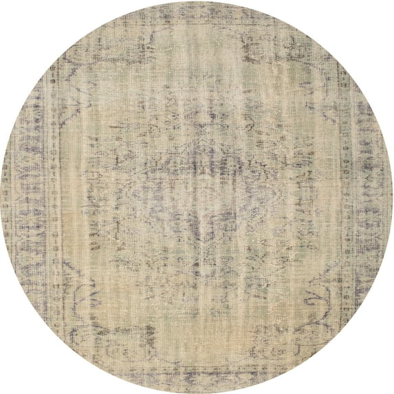 Ahgly Company Indoor Round Contemporary Brown Abstract Area Rugs, 6' Round