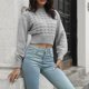 thumbnail image 5 of Gibobby Suéter de invierno para mujer, Suéter de manga larga para mujer, diseño de llama, de gran tamaño, bloque de color, suelto, casual, jersey de punto(Gris,CH), 5 of 5