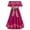 Hot Pink, variant on IDOPIP Kids Girls Traditional Mexican Dress Cinco De Mayo Fiesta Ribbon Ruffle Drape Party Dresses