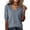 124#Blue, variant on Womens Sweaters Short Sleeve V Neck Lightweight Knit Cozy Loose Summer Pullover Blouses Tops Tee