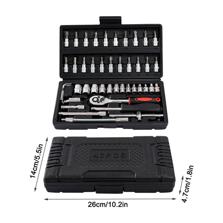 Kayannuo Clearance 46 piece Socket Wrench Set Car Motorcycle Auto Insurance Set Household Xiaofei Hardware Tool Combination Set
