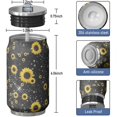 thumbnail image 3 of 12 Oz Coffee Travel Mug with Lid, Double Wall Vacuum Bright Floral Reusable Stainless Steel Water Bottle Leak Proof Insulated Hot Cold Coffee Cup Gift for Women(1pcs), 3 of 5
