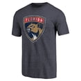 thumbnail image 2 of Men's Navy Florida Panthers Distressed Team Primary Logo Tri-Blend T-Shirt, 2 of 3