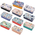 thumbnail image 1 of Framendino, 5 Pack Mini Metal Tinplate Boxes Empty Trinket Jewelry Coin Flower Rectangular Tin for Bead Storage Case Containers (Floral), 1 of 7