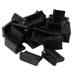 Phone Rubber Female Port Anti Dust Cover Cap Protector Black 11mm Long  20pcs for USB Type C