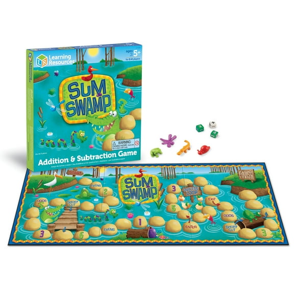 Learning Resources Sum Swamp Game Addition & Subtraction Board Game  Math for Toddlers, Ages 5 