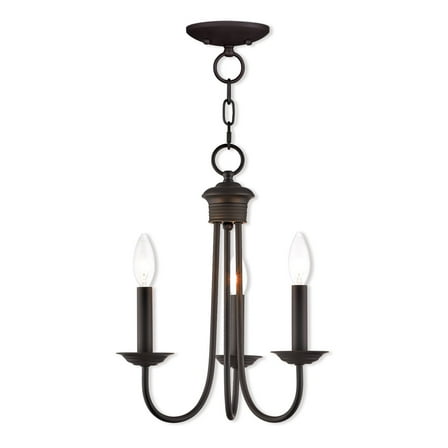 3 Light Bronze Mini Chandelier with Steel base material