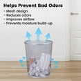 thumbnail image 4 of 2 Pack Silver Mesh Wastebaskets, 6 Gallon Round Office Trash Cans Set, Metal Garbage Bin for Desk, Bathroom & Dorm with 40 Trash Bags, 4 of 7