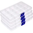thumbnail image 1 of 4 Pieces Gift Plastic Compartment Box 15 Grids Storage Grids With, 1 of 5