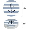 thumbnail image 1 of RYLABLUE Nautical Theme Anchor Geometric Blue Stripes Set of 4 Round Coaster for Drinks, Absorbent Ceramic Stone Coasters Cup Mat with Cork Base for Home Kitchen Room Coffee Table Bar Decor, 1 of 5