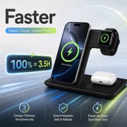 Wireless Charger iPhone Charging Station,3 in 1 Charger Stand Multiple Devices for Apple - iPhone 17 16e 16 15 14 Pro Max 13 12 11 - Watch 11 10 9 8 7 6 5 4 3 2 SE and Ultra Series - Airpods 4 3 Pro