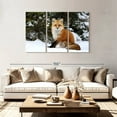 thumbnail image 2 of Elephant Stock Winter Red Fox Wall Art - Horizontal Multi Panel Canvas - Living Room Wall Decor - Animal Multi Panel - Brown And Orange Decor - 74" x 48", 2 of 8