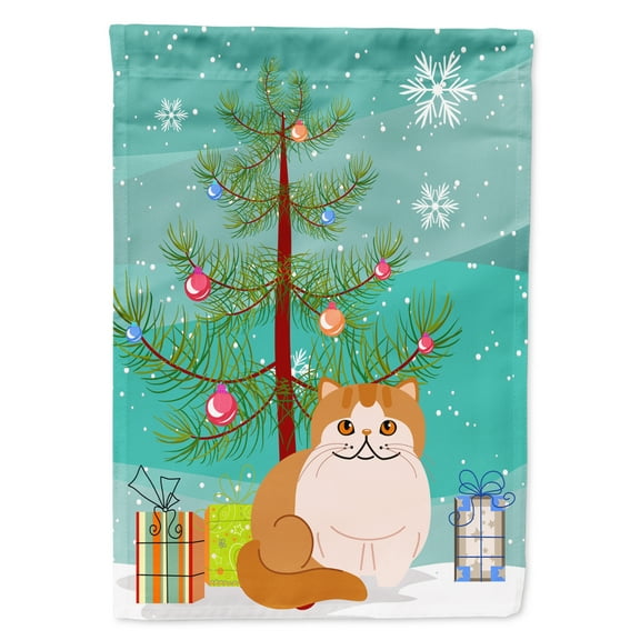Carolines Treasures BB4419GF Exotic Shorthair Cat Merry Christmas Tree Flag Garden Size Small multicolor
