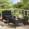 thumbnail image 1 of vidaXL 2 Piece Garden Lounge Set with Cushions Poly Rattan Black, 1 of 3