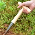thumbnail image 3 of 1PC Portable Gardening Hole Puncher Fertilization Tool Professional Widger Planting Dispenser for Gardening Use (Wood Color), 3 of 9