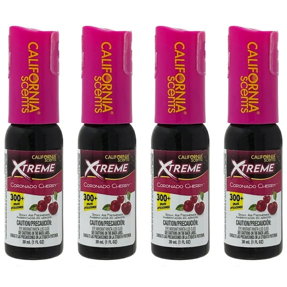 California Scents Xtreme 1 oz. Spray Air Freshener, Coronado Cherry, 4 Packs