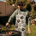 thumbnail image 4 of Paw Print Apron-Garden Aprons for Women with Pockets-Cotton Linen Waterproof Kitchen Cooking Gardening Aprons Adjustable for Kitchen,Cooking,BBQ and Salon 33x27 Inch, 4 of 7