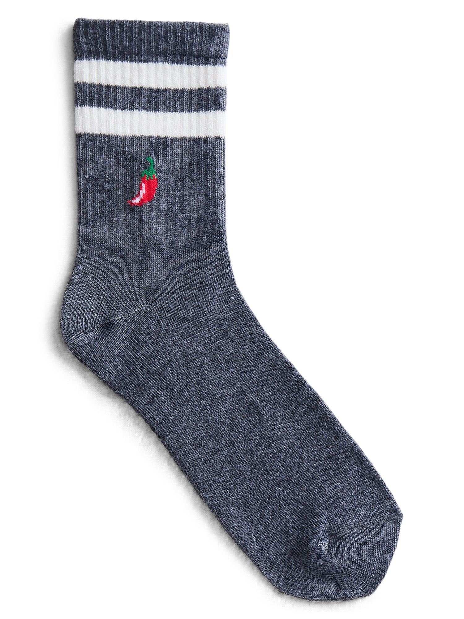 No Boundaries Embroidered Mid Crew Socks, 6-Pack, Women's, Shoe Sizes 4-10