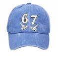 thumbnail image 5 of WKSCLPAI 67 Meme Vintage Washed Baseball Cap, Adjustable Unisex Graphic Dad Hat for Casual Wear & Street Style, 5 of 6
