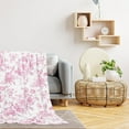 thumbnail image 5 of Floral Fuzzy Blanket Pink Flowers Throw Blanket Decorative Soft Cozy Flannel Blanket for Home Bed Sofa Couch Chair, 50 x 60 Inch, 5 of 6