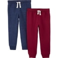 thumbnail image 1 of Pantalones de forro polar Simple Joys by Carter's Boys, paquete de 2 unidades, 4T, color burdeos, 1 of 1