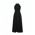 thumbnail image 2 of ZHOGXU Boho Wedding Guest Dresses For Women Sleeveless Halter Maxi Dress Elegant Formal Cocktail Dress,Black,XXL, 2 of 3