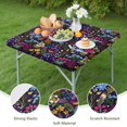 thumbnail image 4 of Pioneer Flower Floral Print Pattern Square Fitted Tablecloth with Elastic Edge,Square Table Cover,Washable Elastic Table Cover for Home Kitchen Party Decor 36"x36", 4 of 6