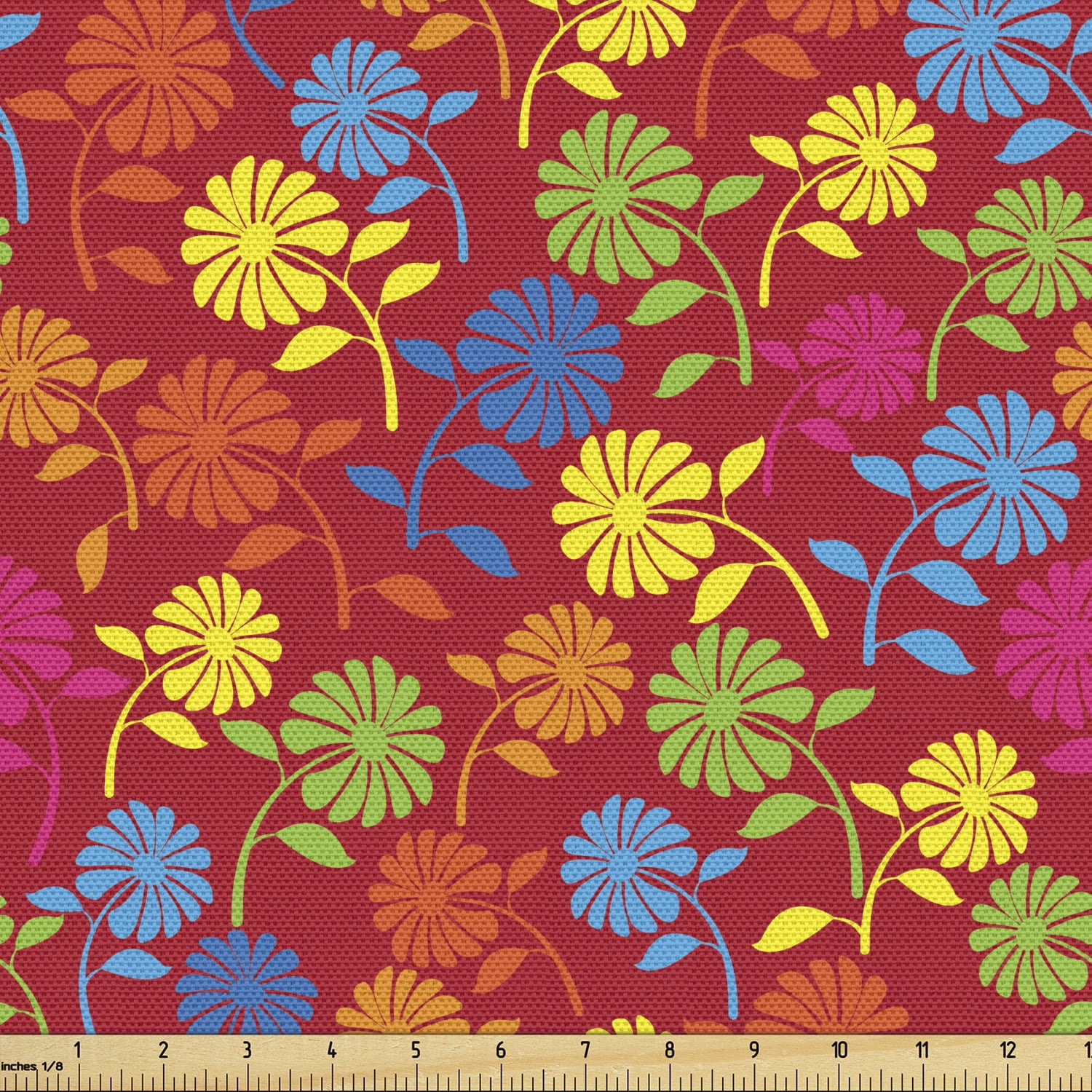 Flower Scenes Fabric by the Yard Upholstery Fabric for Dining Chairs