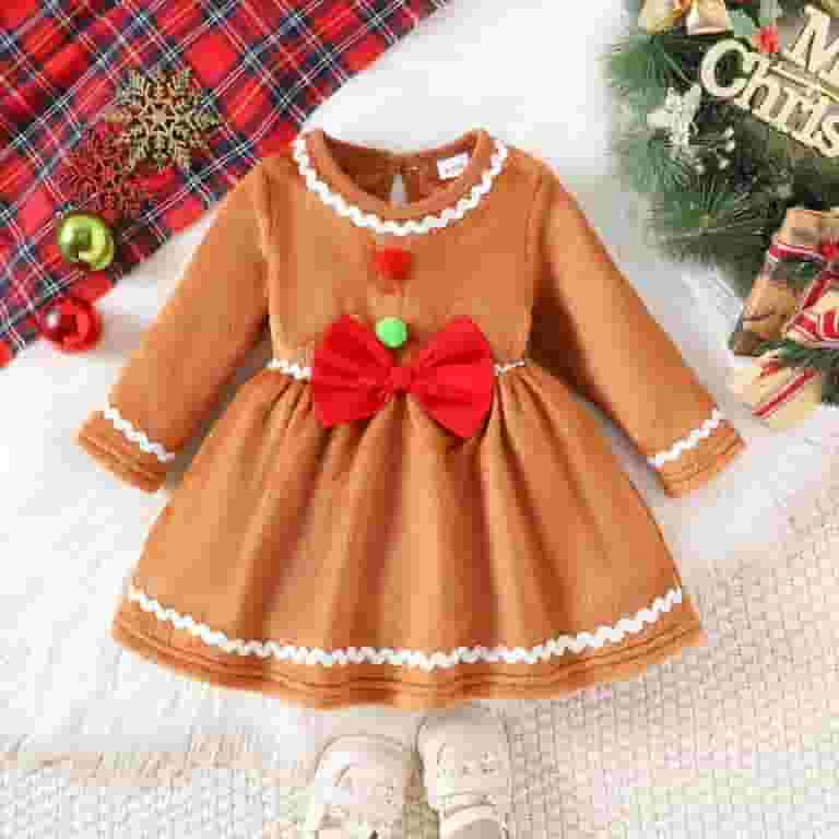 christmas dresses for 12 month old Kogui Christmas Dress for Baby Girl Girls Long Sleeve Dresses, Soft Casual Dresses for Kids Size 9 12 Months(Green,9-12 Months)