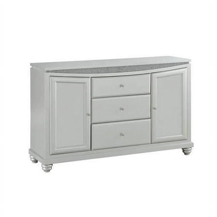 Bowery Hill Server with 3 Drawers and 2 Doors in Platinum
