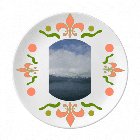 

Blue Sky And White Clouds Flower Ceramics Plate Tableware Dinner Dish