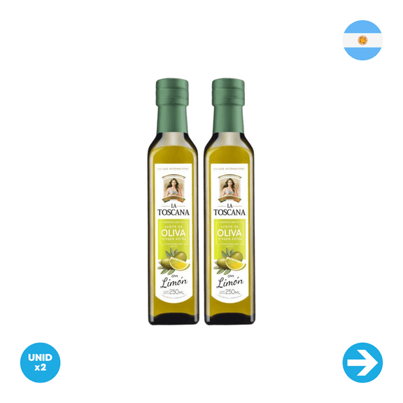 La Toscana - Extra Virgin Olive Oil with Lemon - 250ml x2 Units