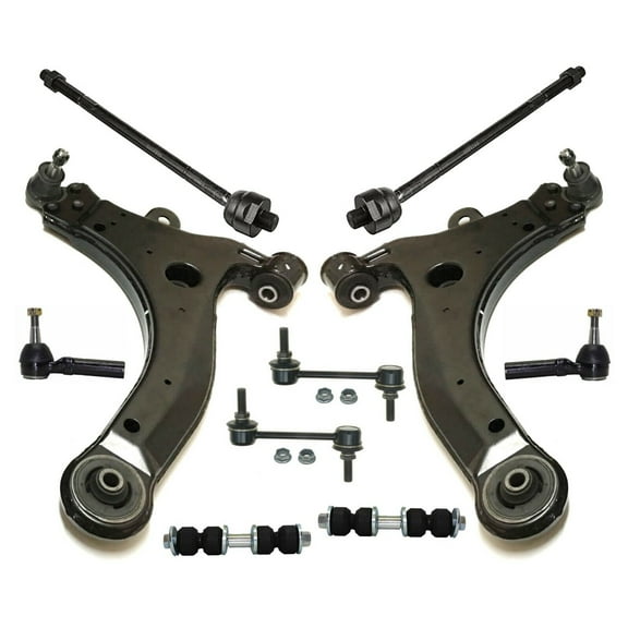 10 Pc Front & Rear Suspension Kit Inner & Outer Tie Rod End, Lower Control Arms with Ball Joints, Sway Bars Fits select: 2002-2005 CHEVROLET VENTURE, 2002-2004 PONTIAC MONTANA