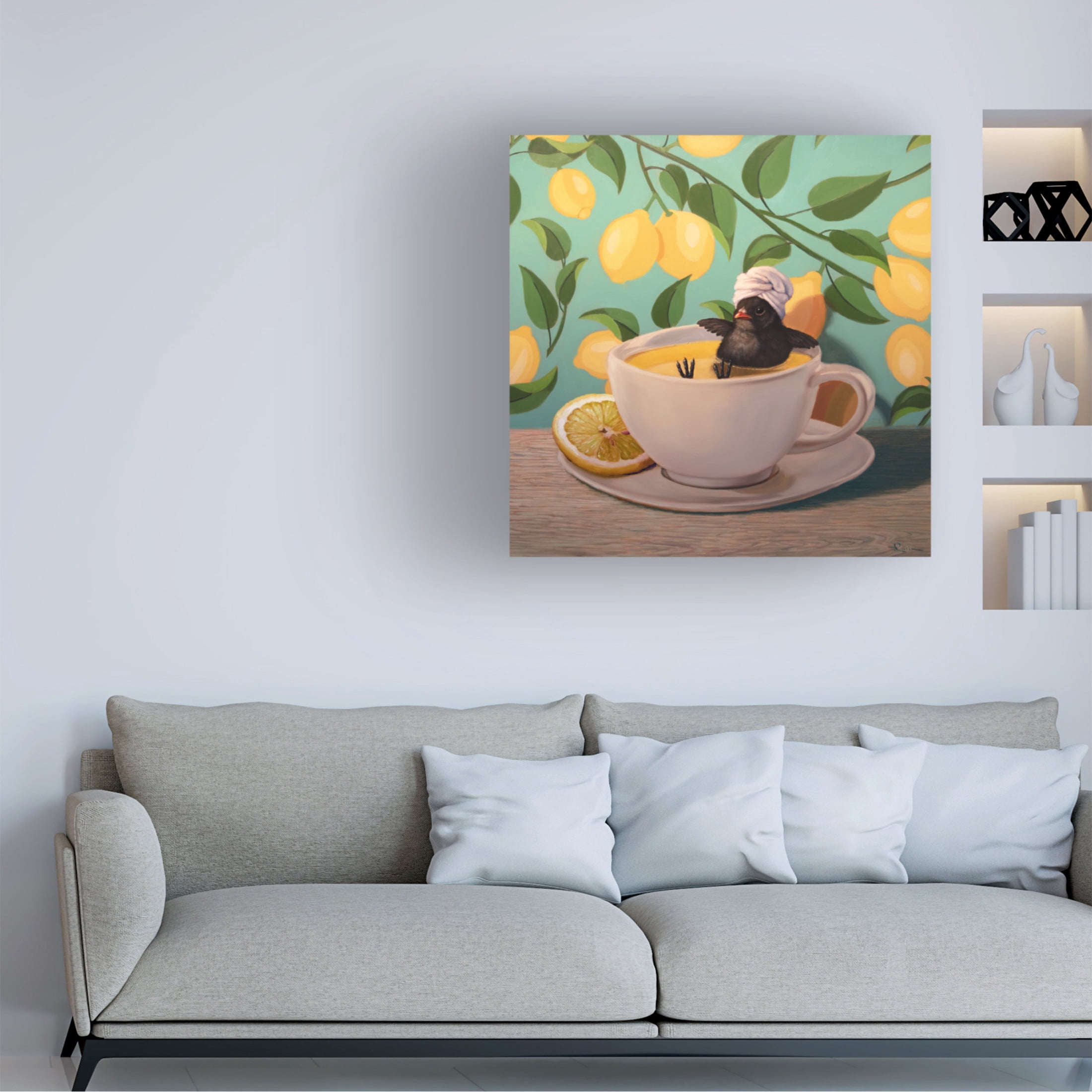 Canvas Wall Art - Lucia Heffernan 'When Life Gives You Lemons' Wall Art for Living Room, Bedroom, or Office Décor by Trademark Fine Art - 14 x 14 Inches