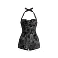 thumbnail image 4 of Levmjia Women's One Piece Swimsuit Bikini Halter Neck Floral Printed Adjustable Tummy Control Quick Dry For Beach Vacation Swimming Pool, 4 of 6